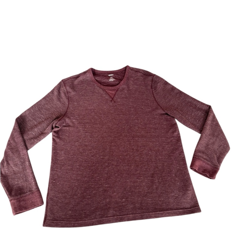 Sonoma Goods For Life Men Essential Waffle Thermal Tee Burgundy Long Sleeve XXL